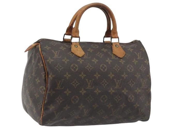 LOUIS VUITTON Bolsa de Mão Monogram Speedy 30 M41526 LV Auth 193360 Monograma