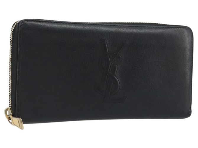 Portafoglio lungo SAINT LAURENT Cassandra in pelle nera e oro Auth 195906A Nero D'oro