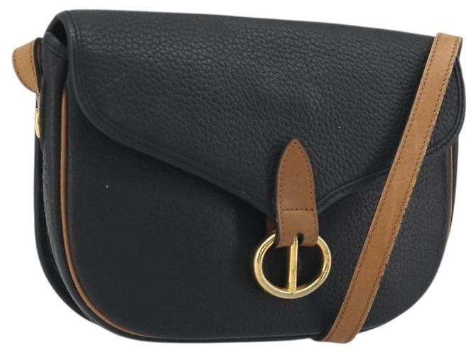 Borsa a tracolla Christian Dior in pelle nera e oro Auth 194288A Nero D'oro
