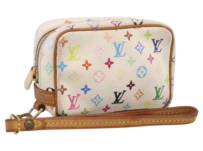 LOUIS VUITTON Monogram Multicolor Trousse Wapity Pouch White M58034 Auth 195531 Weiß