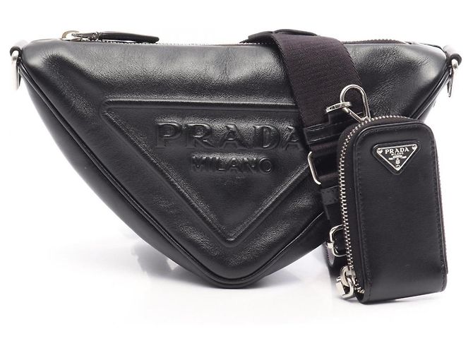 Borsa a tracolla Prada Triangle Nero 