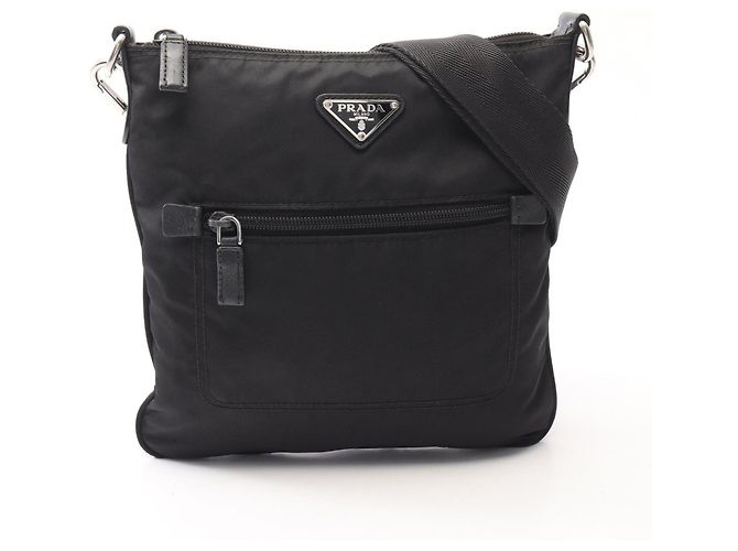 Saffiano Bolsa de ombro com logo triangular Prada Preto 