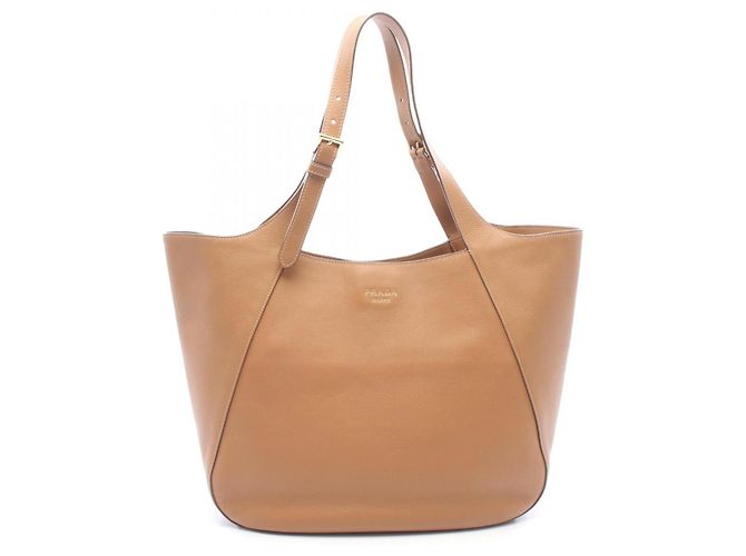 Prada Leder-Tote Bag Braun