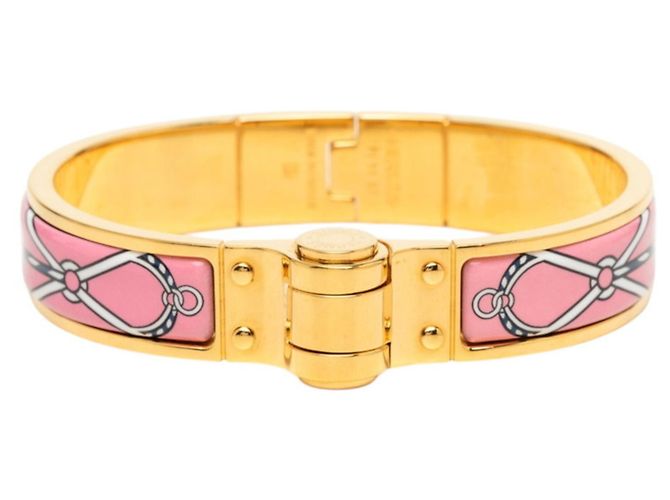Hermès Bracciale Rigido Hermes Charnière PM Rosa D'oro 