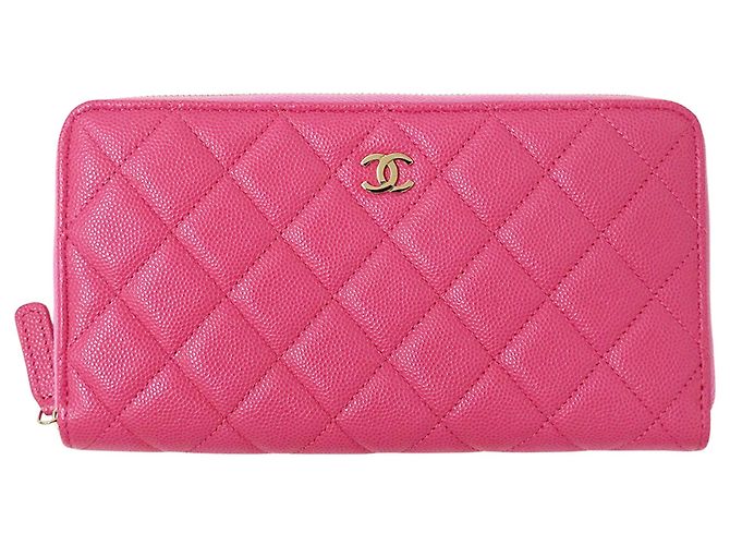 Chanel Matelassé Women's Long Wallet Pink