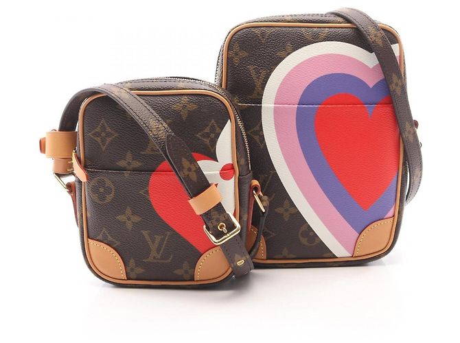 Set Louis Vuitton Panam Borsa a Tracolla Game On Monogram Marrone Multicolore Monogramma