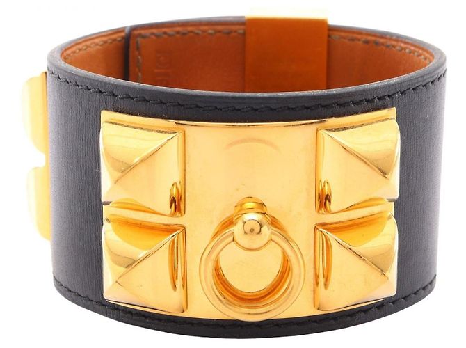 Hermès Hermes Collier de Chien Bangle Nero D'oro 
