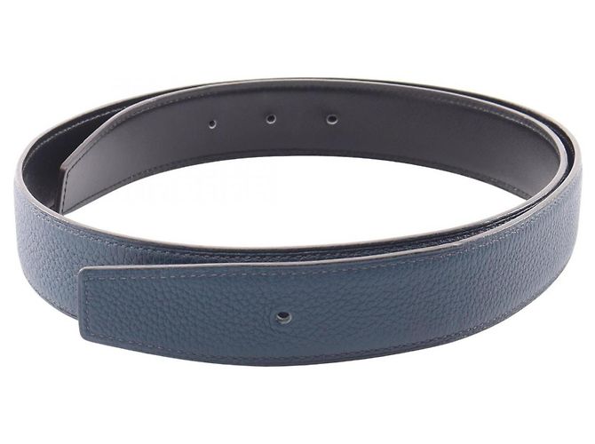 Hermès Hermes Constance Reversible H-Belt Black Navy blue