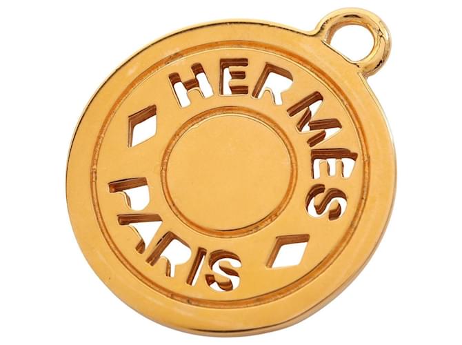 Hermès Collier pendentif plaqué or Hermes Doré 