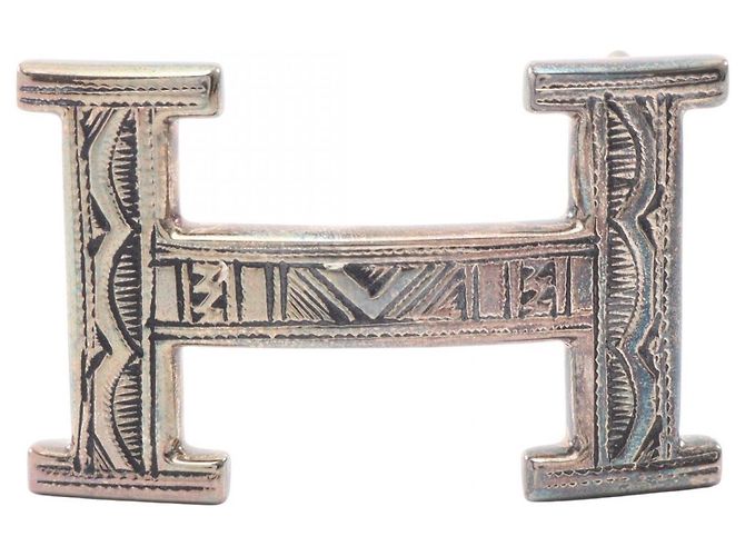 Hermès Hebilla de cinturón Hermes Touareg H-Belt Plata