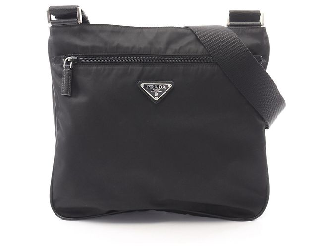 Borsa a tracolla Prada TESSUTO + SAFFIANO Nero