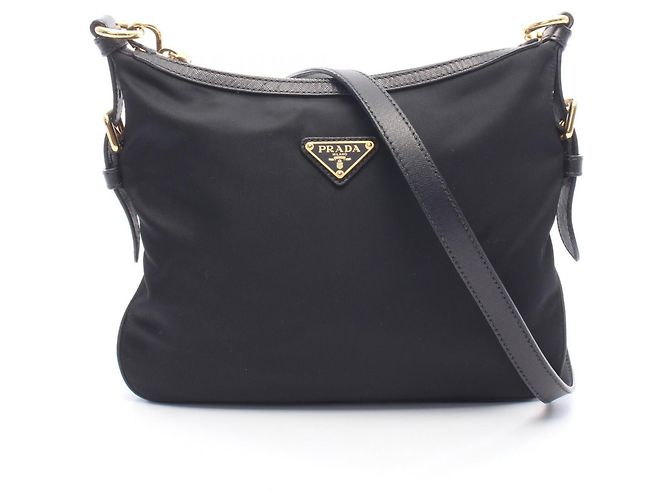 Borsa a tracolla Prada TESSUTO+SAFFIAN Nero