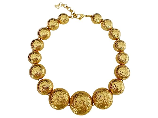 Colar Dior com contas marteladas Dourado 