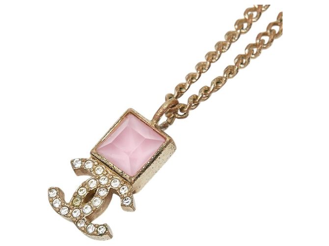 Collar con colgante de cadena Chanel Coco Mark Rosa