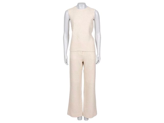 Céline Set due pezzi Celine in lana e seta bianca - FR 36 usato