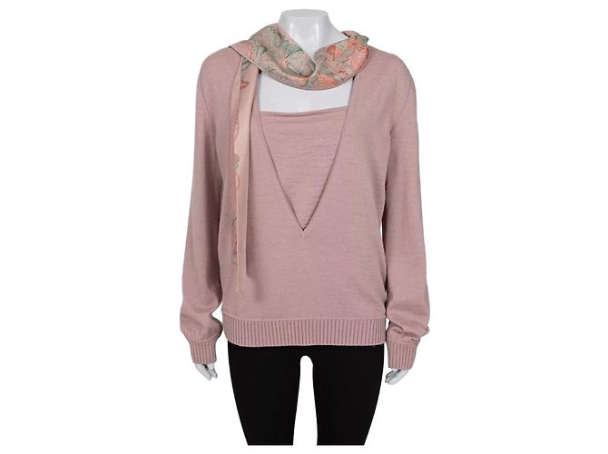 Hermès Vintage Seidenpullover Rosa - Größe FR 44 Gebraucht