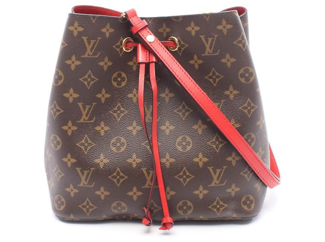 Néonoé Borsa a tracolla Louis Vuitton NeoNoe Monogram Coquelicot Marrone Rosso Monogramma