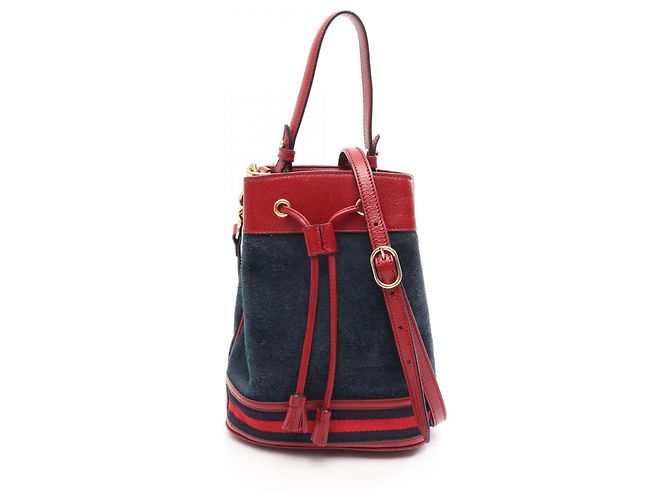 Gucci Ophidia Kleine Bucket 2-Way Handtasche Rot Marineblau