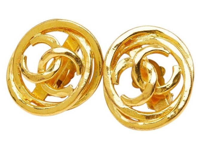 Timeless Chanel Coco Mark Vintage Ohrringe Golden