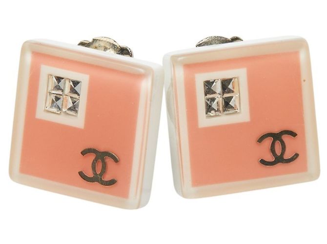 Orecchini quadrati Chanel Coco Mark in rosa