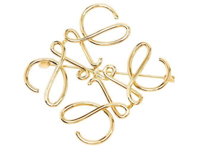 Broche Anagram de Loewe en oro Dorado