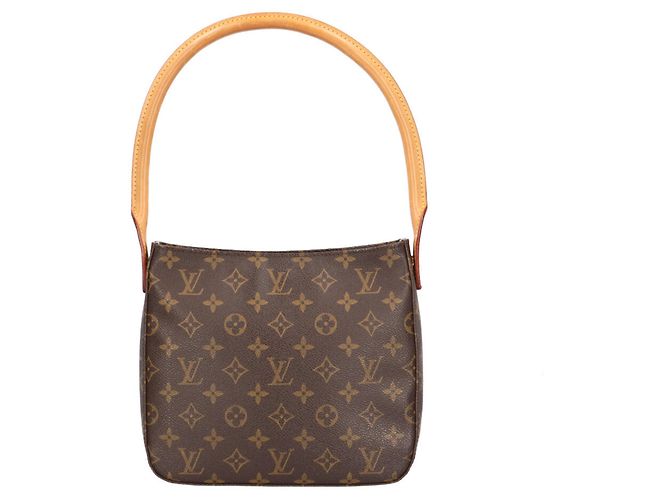 Bolso de hombro Louis Vuitton Looping MM Monogram Castaño
