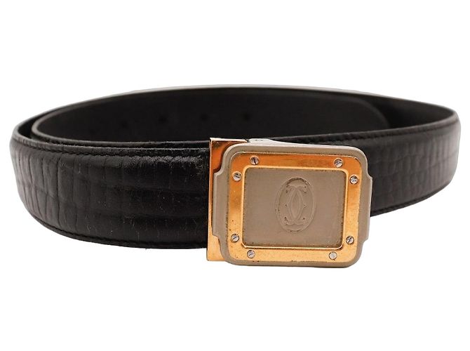 Cinto Cartier com fivela Preto Dourado