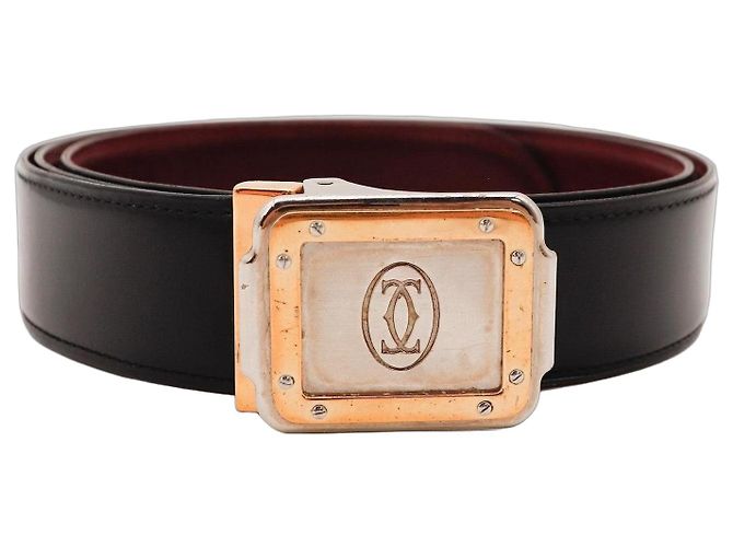 Cinto Cartier com fivela Double C Marrom Preto