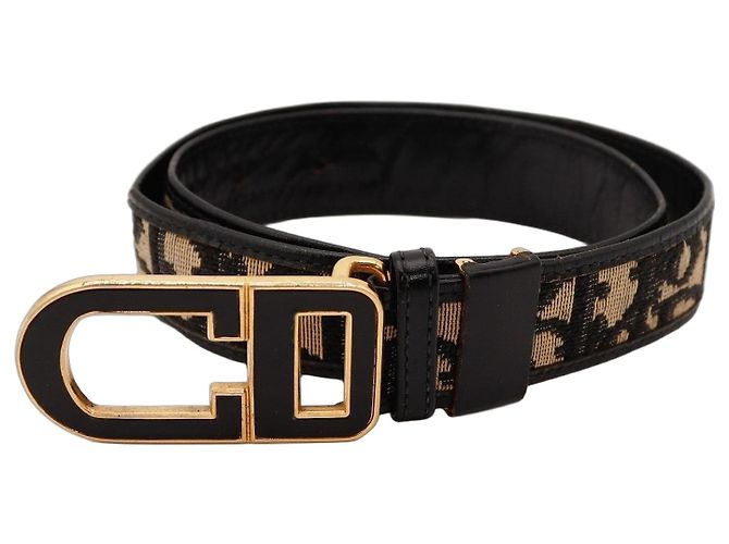 Christian Dior CD Monogram Belt Black Beige