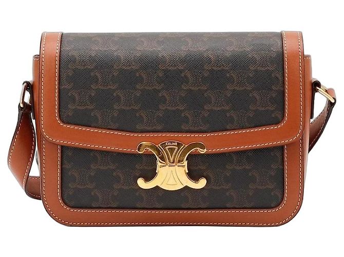 Céline Borsa a tracolla Celine Triomphe in tela e pelle di vitello Marrone Monogramma