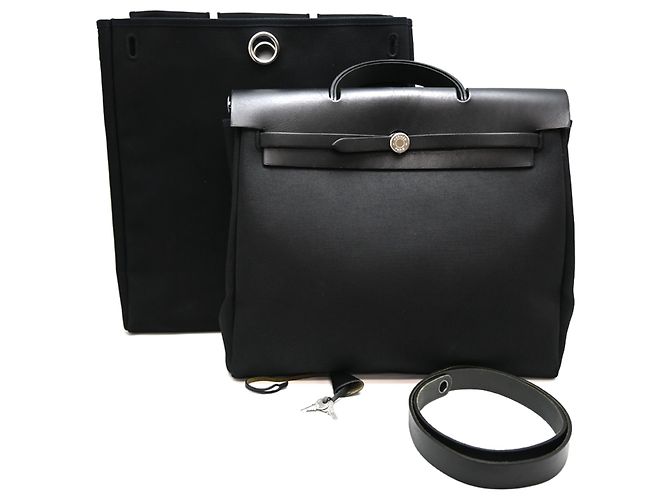 Hermès Borsa Hermes Herbag MM 1999 Black Nero