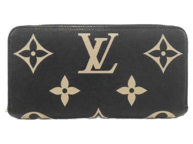 Louis Vuitton Bicolor Monogram Empreinte Zippy Wallet Black Multiple colors Beige