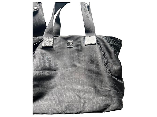 Givenchy black canvas diaper bag with changing mat