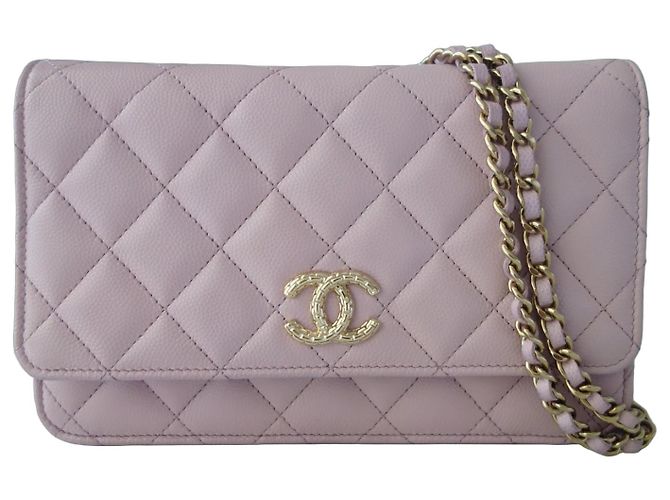 Chanel Wallet on Chain Pink Quilted Caviar Leather