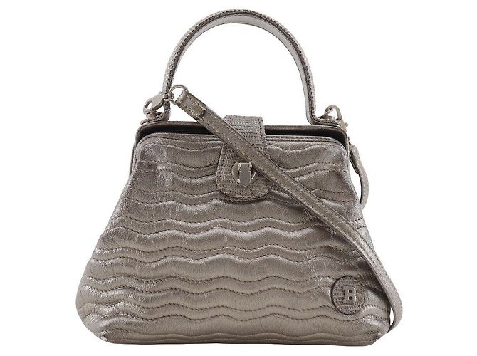 Bolsa de Ombro 2way Bally em Couro Dourado Bronze