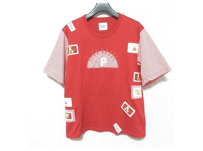 Autre Marque PINK HOUSE Gingham Patchwork T-Shirt Rot
