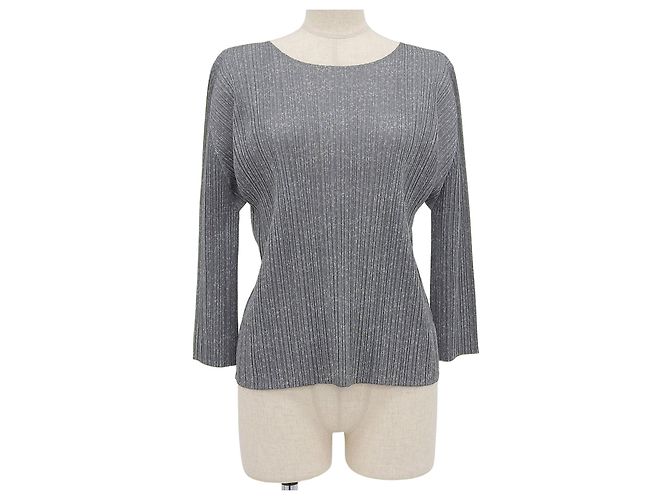 Issey Miyake PLEATS PLEASE Polyester Top Brown