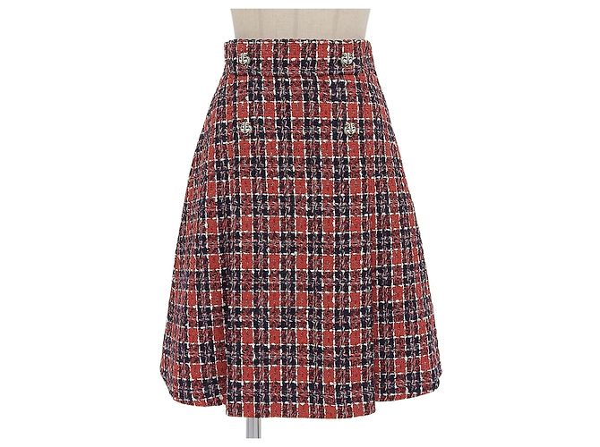 Gonna Gucci in tweed e rayon Multicolore