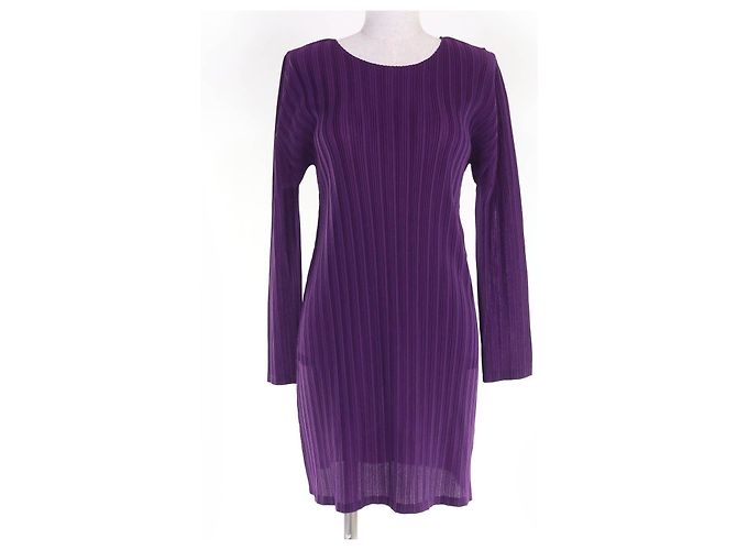 Issey Miyake PLEATS PLEASE Kleid Polyesterkleid Lila