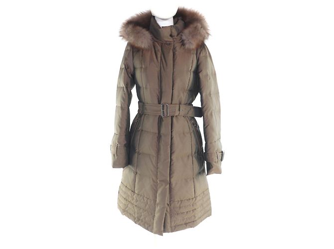 Burberry Polyester Down Coat Brown