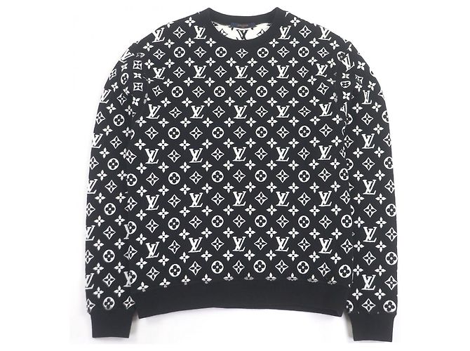 Sudadera de algodón jacquard Monogram Louis Vuitton Negro Blanco