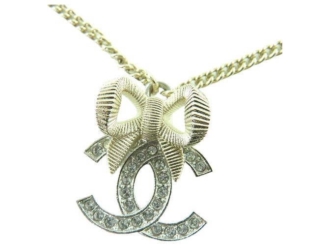 Collana CHANEL COCO Mark Ribbon con strass D'oro