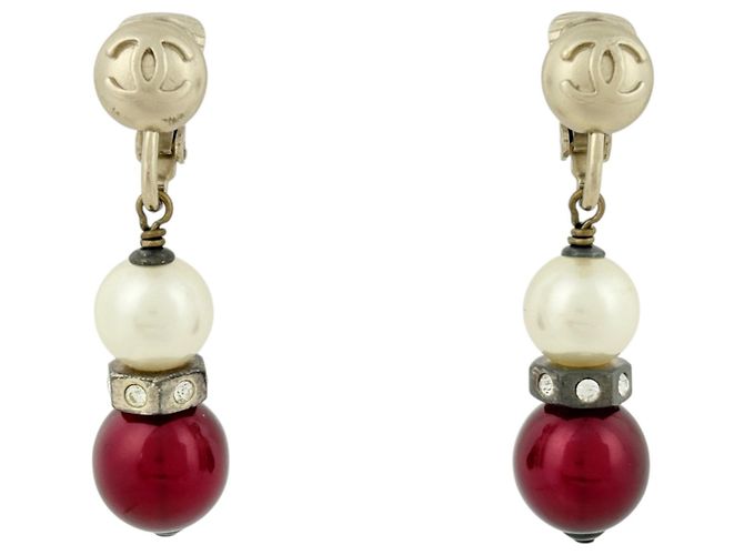 Orecchini a clip Chanel placcati oro con strass D'oro