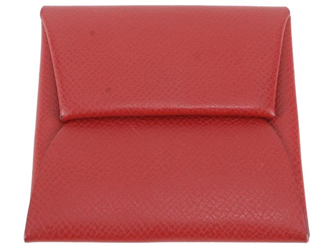 Hermès Monedero Hermes Bastia de piel Roja