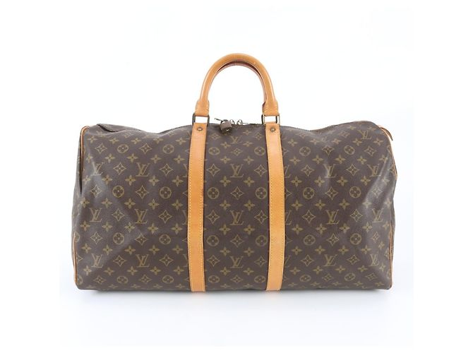 Borsa Boston Louis Vuitton Monogram Keepall 55 Marrone