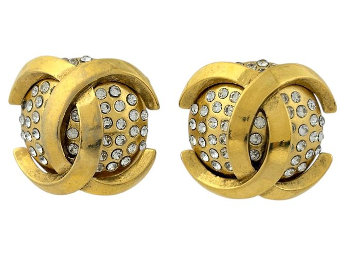 Boucles d'oreilles clips plaquées or Chanel Doré