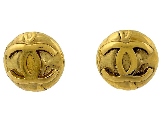 Chanel vergoldete Clip-Ohrringe Golden