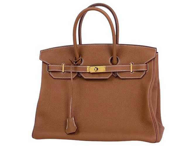 Hermès Bolsa Hermes Birkin 35 em couro Togo marrom