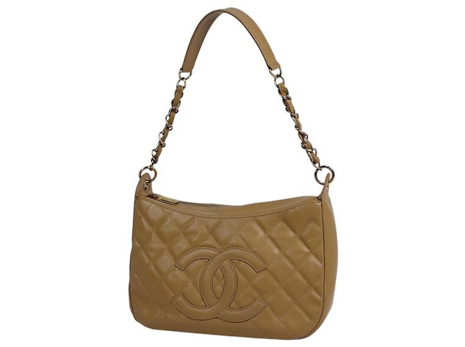 Borsa a tracolla Chanel Coco Mark Chain Beige