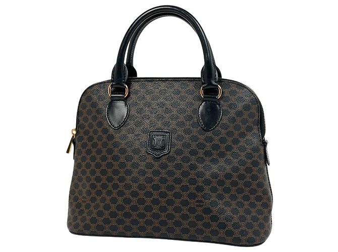 Céline Celine Handtasche mit Macadam-Muster Schwarz